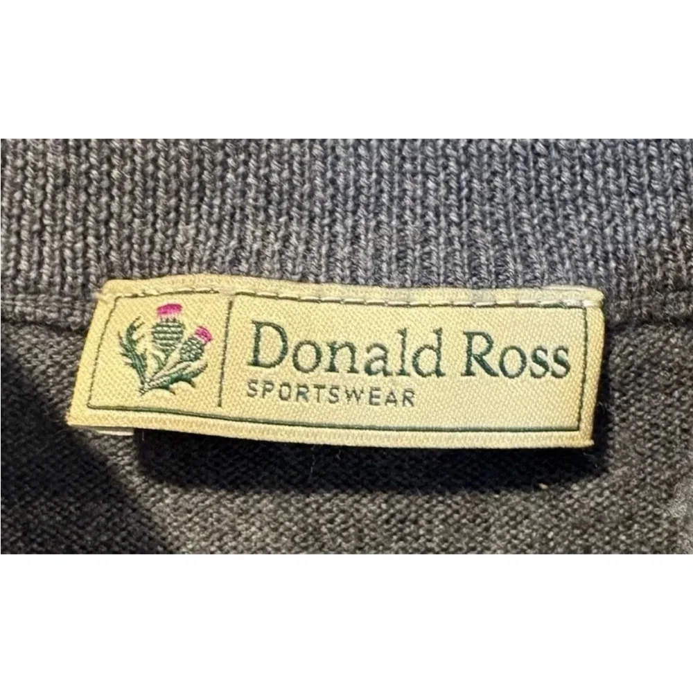 Donald Ross Gray Merino‎ Wool Quarter Zip Sweater Vest Golf Mens Large (119)